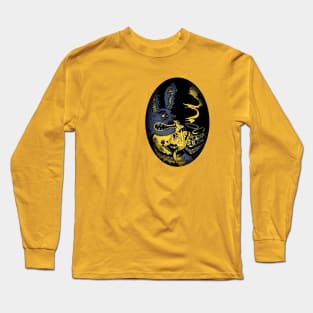 Psychedelic Rabbit (Oval/Apparel) Long Sleeve T-Shirt